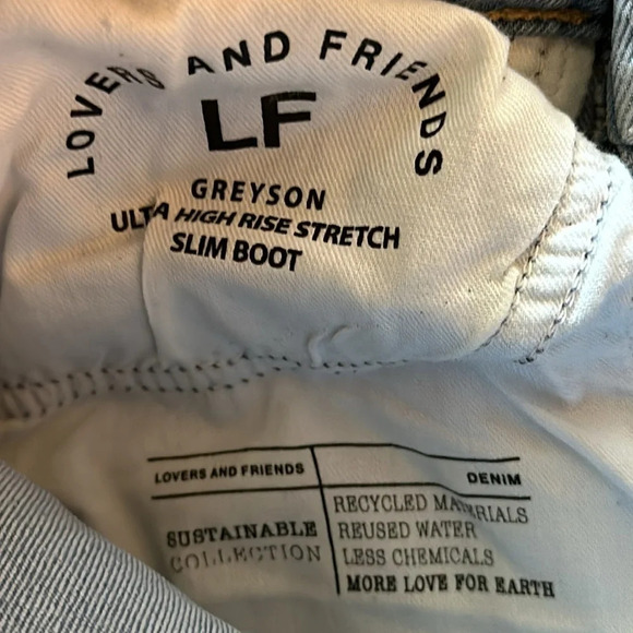 Lovers and Friends 27 Greyson Ultra High Rise Stretch Slim Boot Jean great cond - Picture 9 of 10
